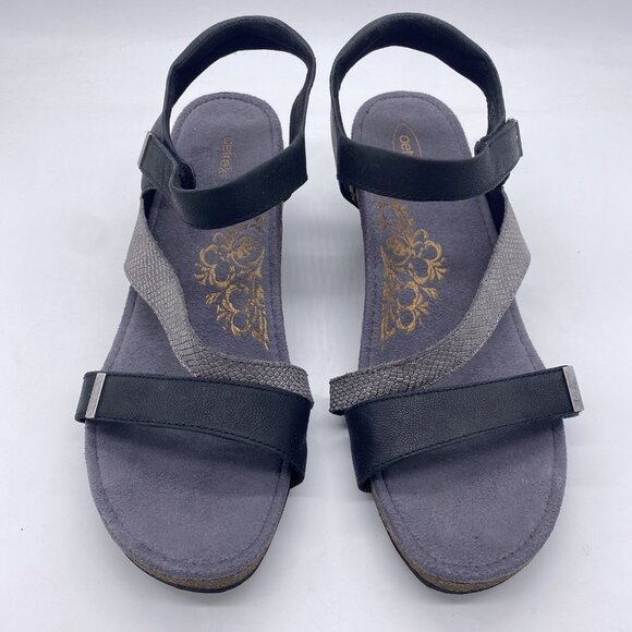 Aetrex Brynn Sandal Size 42 Quarter Strap Wedge Arch Support Plantar Fasciitis - Picture 3 of 13